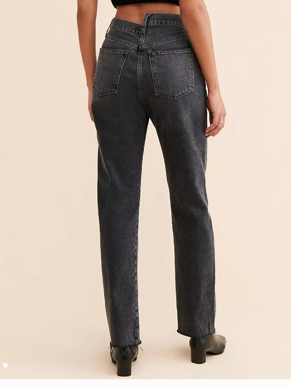 AGOLDE Criss Cross Straight High Rise Jeans Shambles Black Size 24